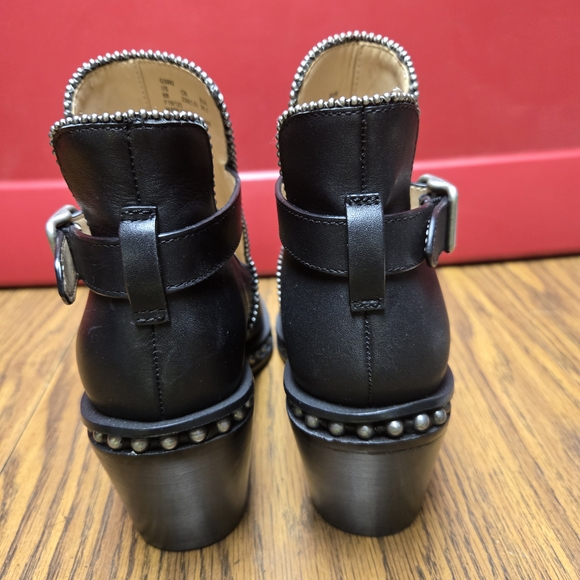 Coach Black Ankle Boots with Silver Accents - Picture 4 of 7
